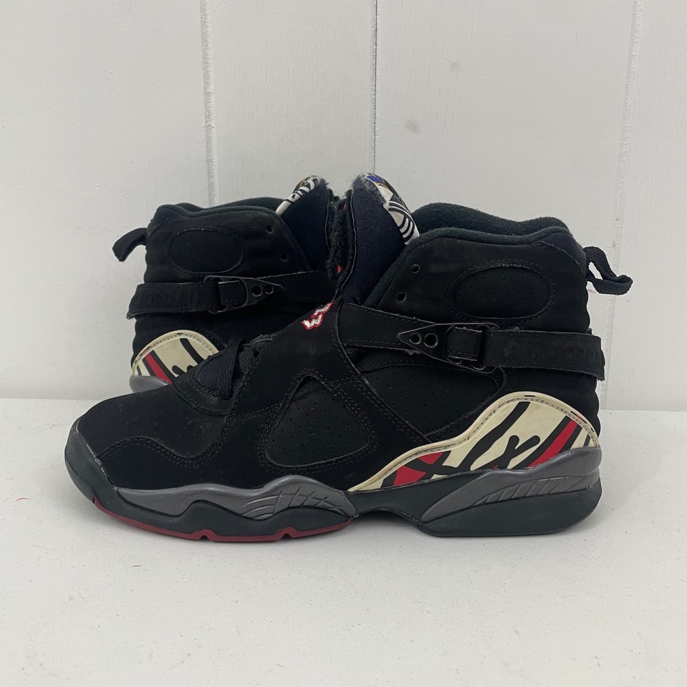 Air Jordan Retro VIII 8 Playoffs 305368-061 Black Red GS Size 5Y No Box - Picture 2 of 9